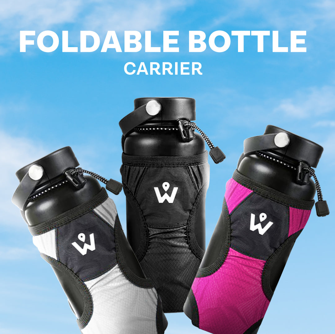FOLDABLE BOTTLE CARRIER: Your on-the-go water bottle holder