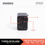 2 USB + 2 Type C Travel Adaptor